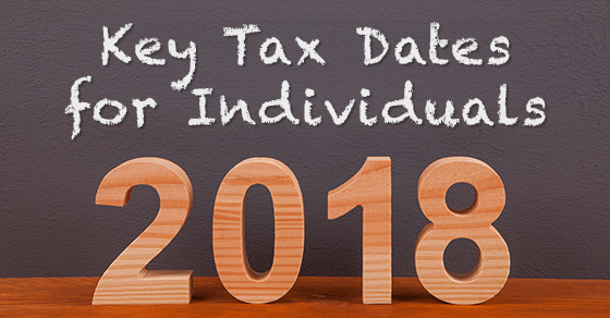 Key tax dates for individuals in 2018